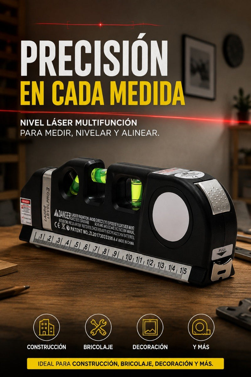 Nivel laser línea de cinta métrica